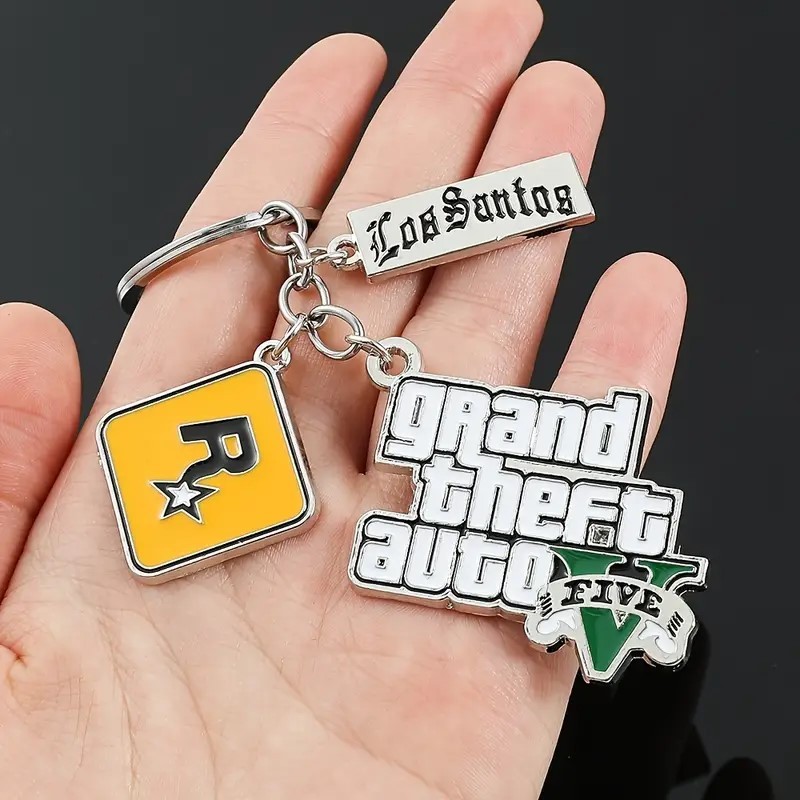 Grand Theft Auto V Temalı Metal Anahtarlık