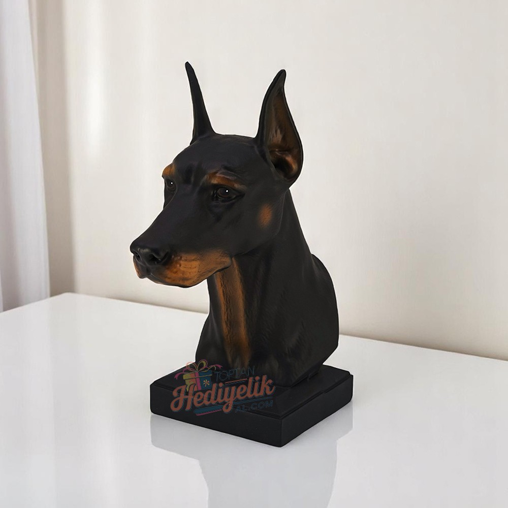 Doberman Büst Köpek Heykeli