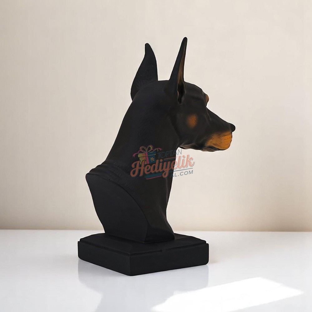 Doberman Büst Köpek Heykeli