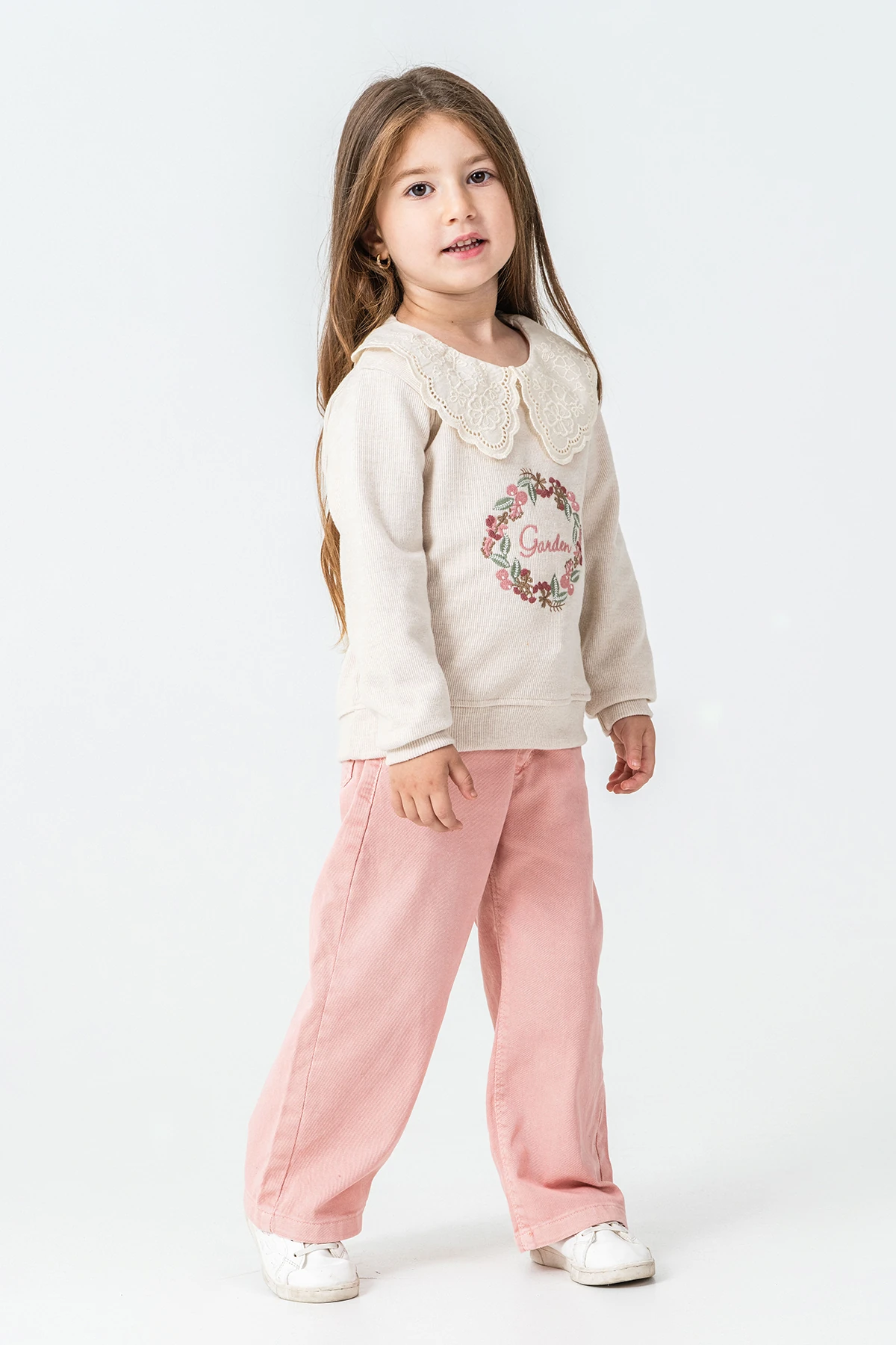 Garden Nakışlı Kız Çocuk 2'li Takım - 26K 6335