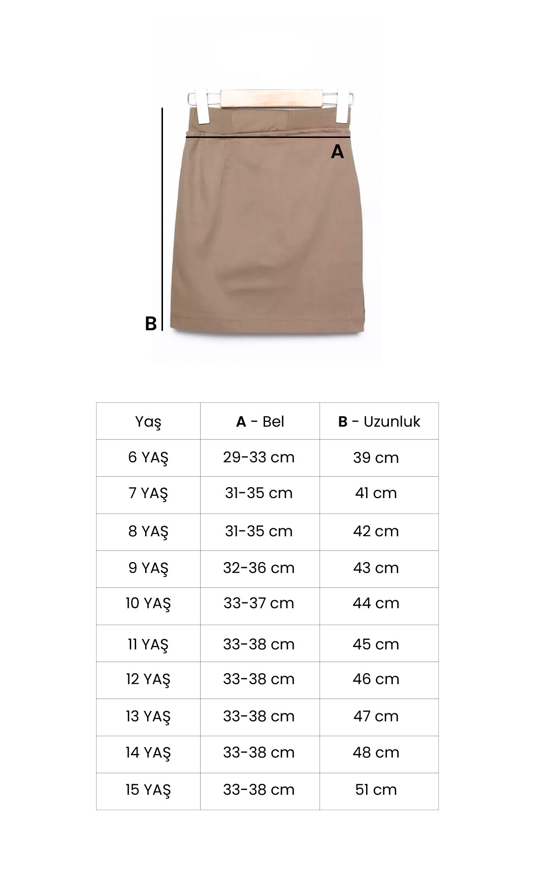 Kız Çocuk Okul Etek Beli Kaşkorse Lastikli Şort Etek 8637