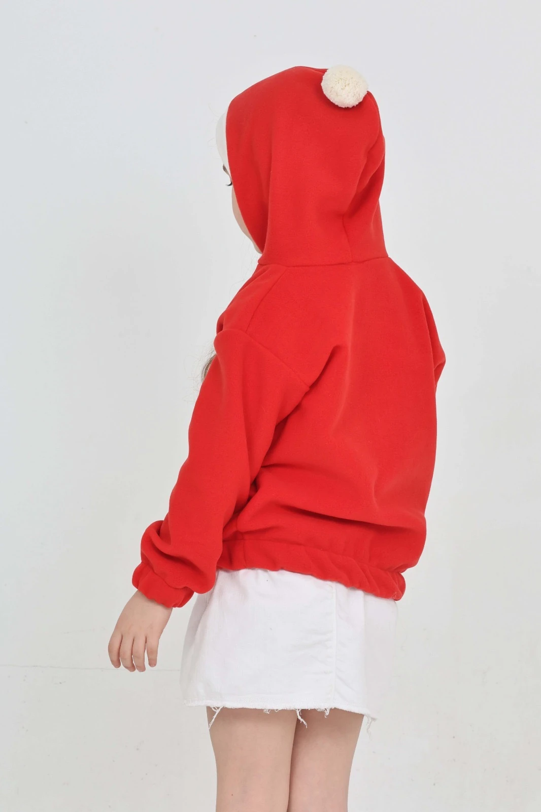 Kapüşonlu Yılbaşı Noel Temalı Çocuk Polar Sweatshirt - 26K 9012