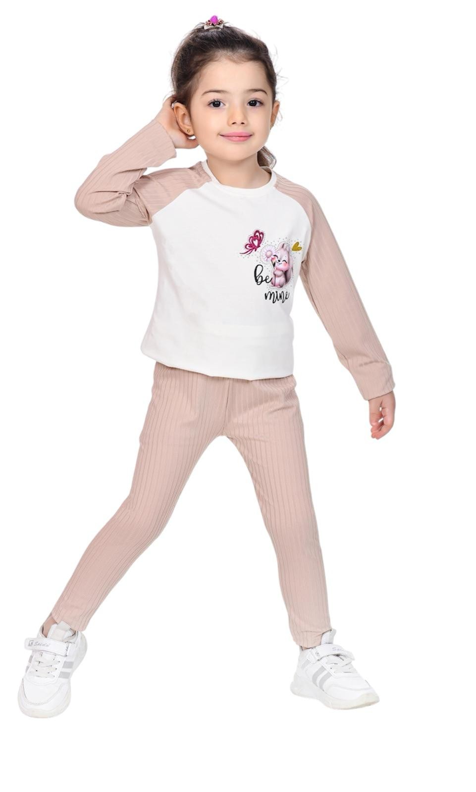 Be Mine Tavşan Baskılı Kız Çocuk Takım 1103