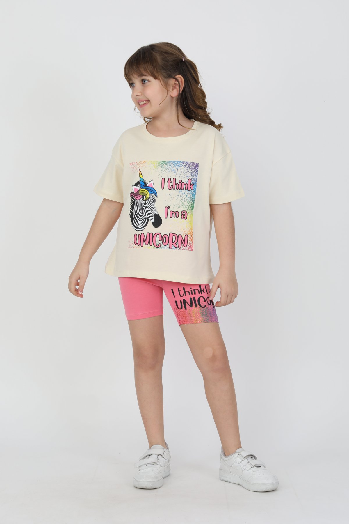 I Thing Unicorn Baskılı Kız Çocuk Takım 6534-1