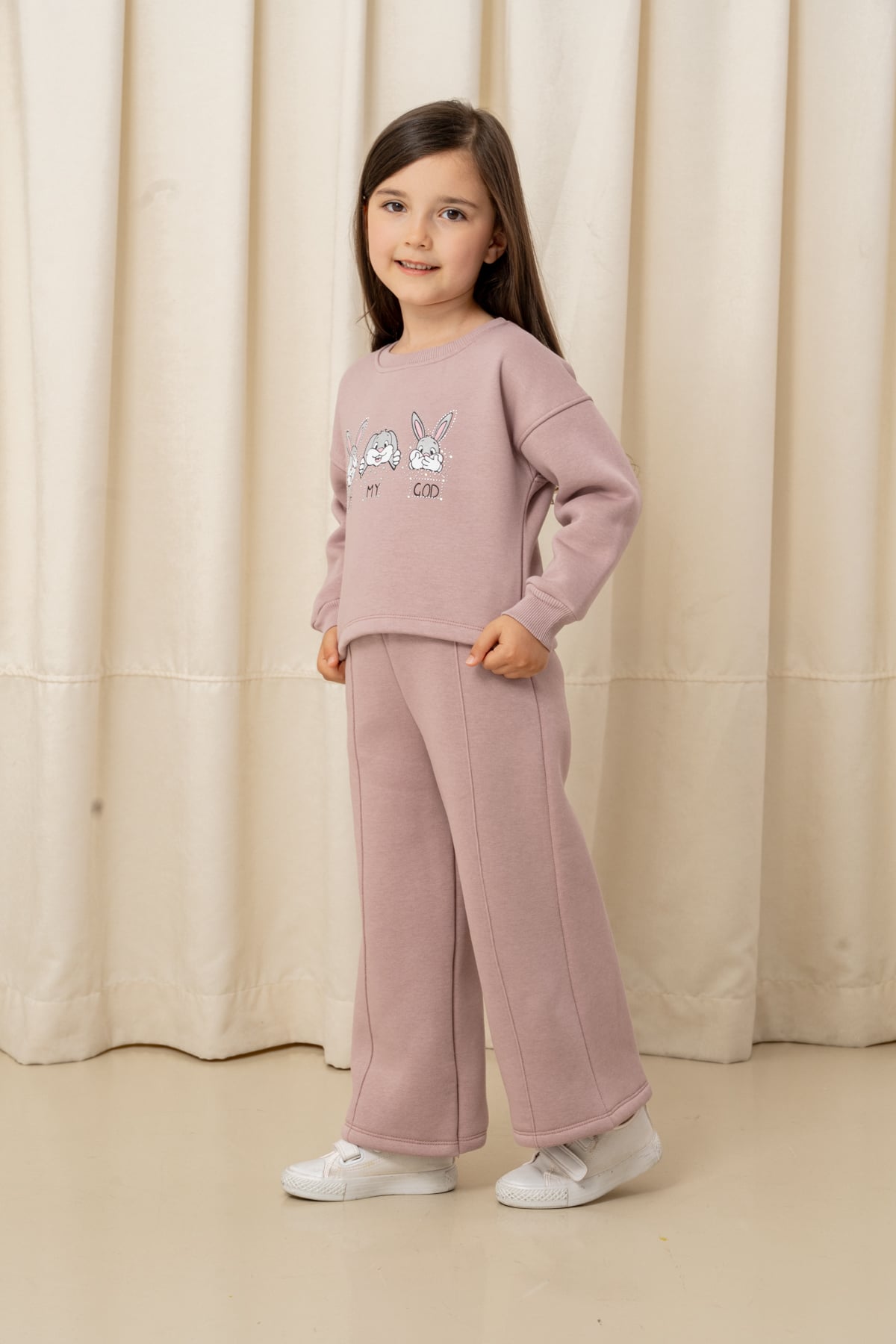 Kız Çocuk Oh My God Tavşan Baskılı 2li Takım - 6305/6306
