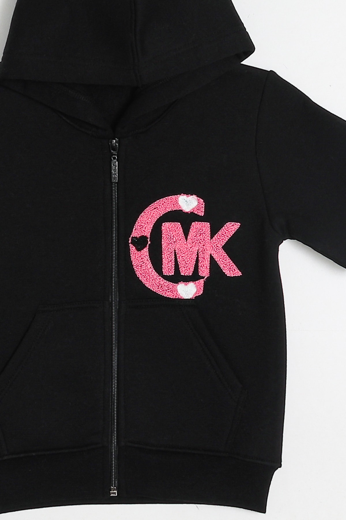 Kapüşonlu Kız Çocuk Kalın Fermuarlı Sweatshirt