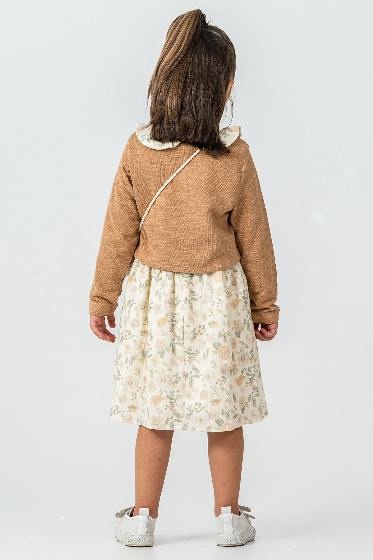 Gül Detaylı Hırkalı Kız Çocuk 3'lü Takım - 26K 7271