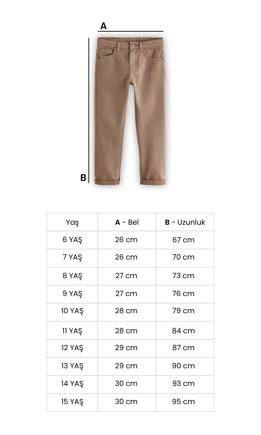 OKUL PANTOLONU BELİ LASTİKLİ KAŞKORSELİ ECCK-BYMİK-JEAN-8334-8434 - Füme