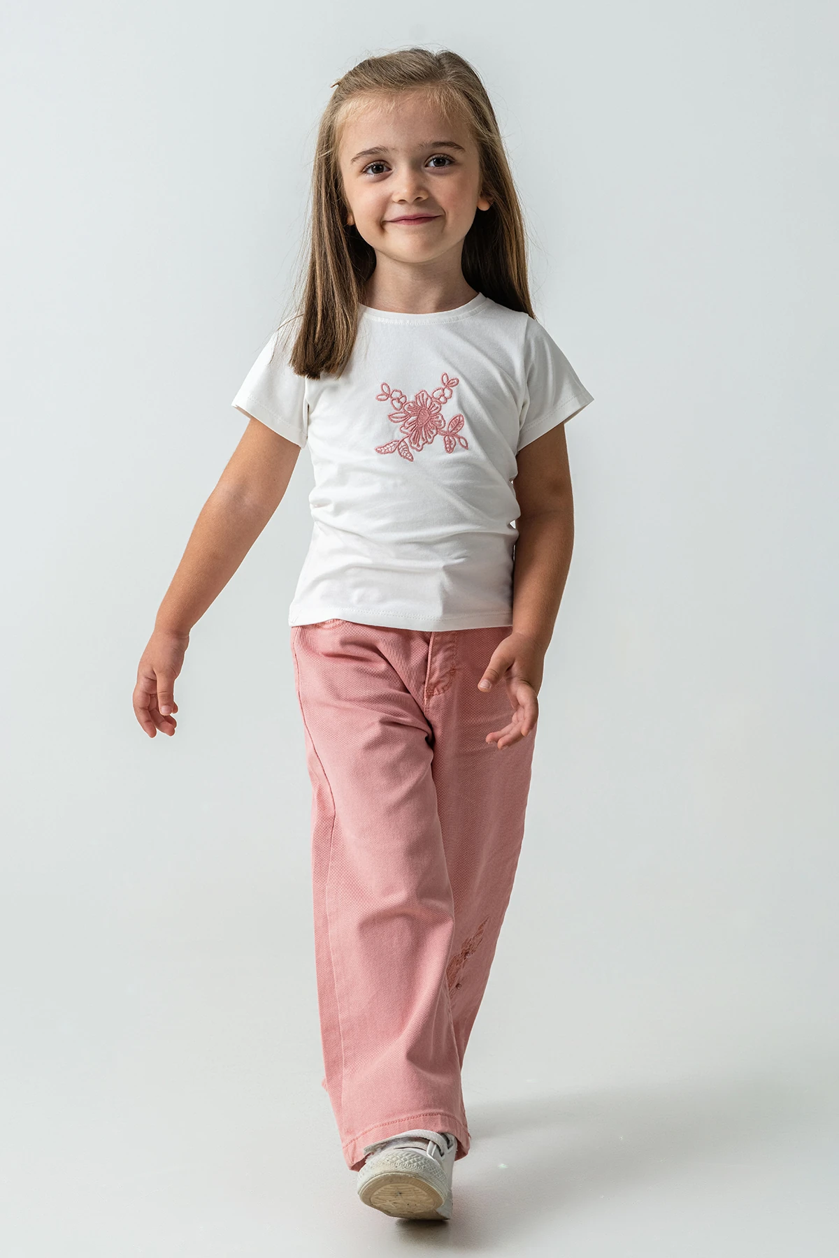 İncili Çiçek Nakışlı Kız Çocuk 3'lü Takım - 26K 6367