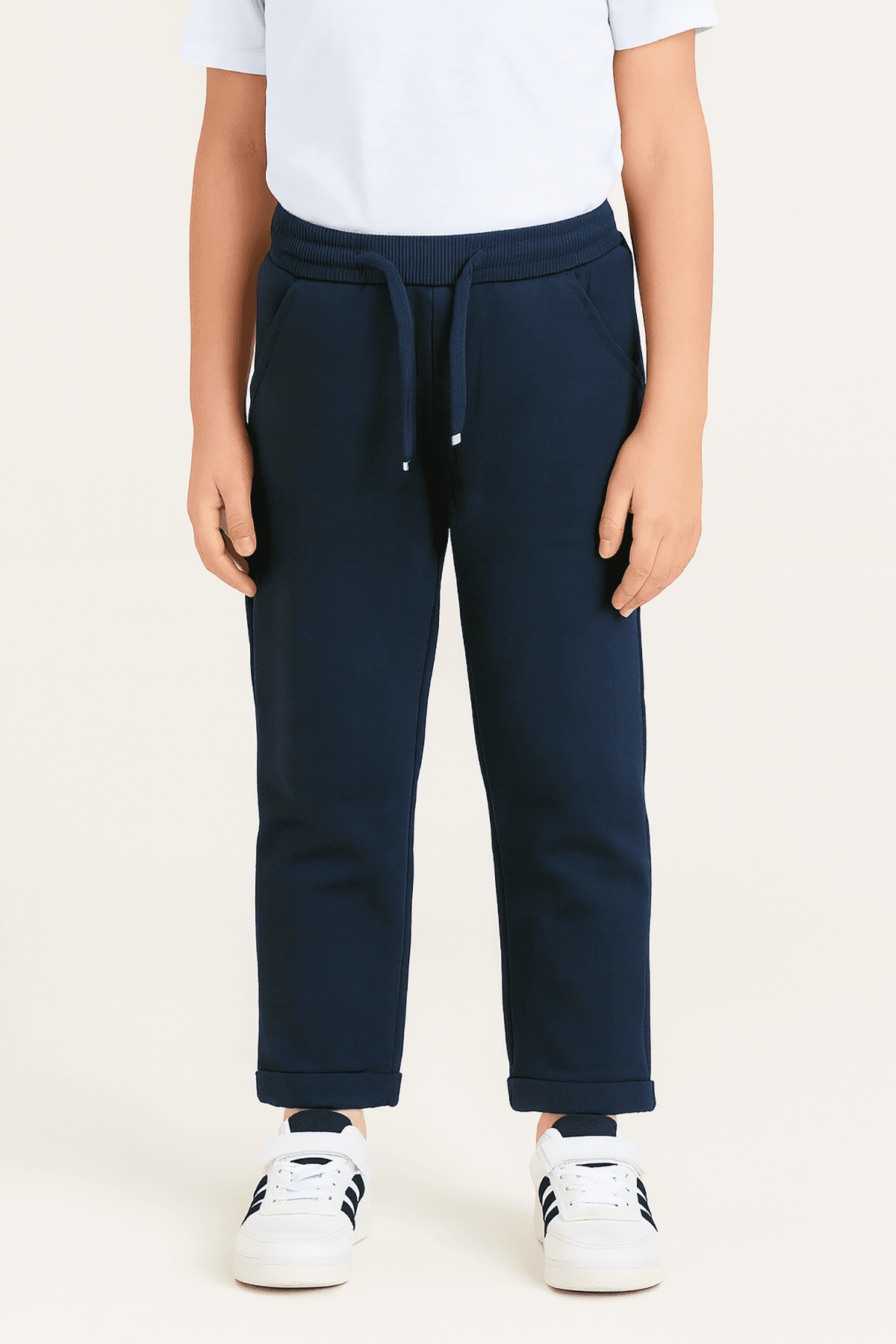 Jakarlı Duble Paça Jogger Pantolon - 1007-08 - Lacivert