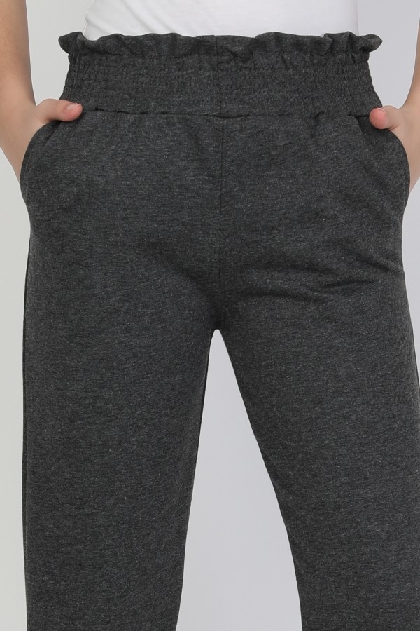 Bel Paça Lastikli Unisex Çocuk Düz Renk Eşofman Altı 0012-0011