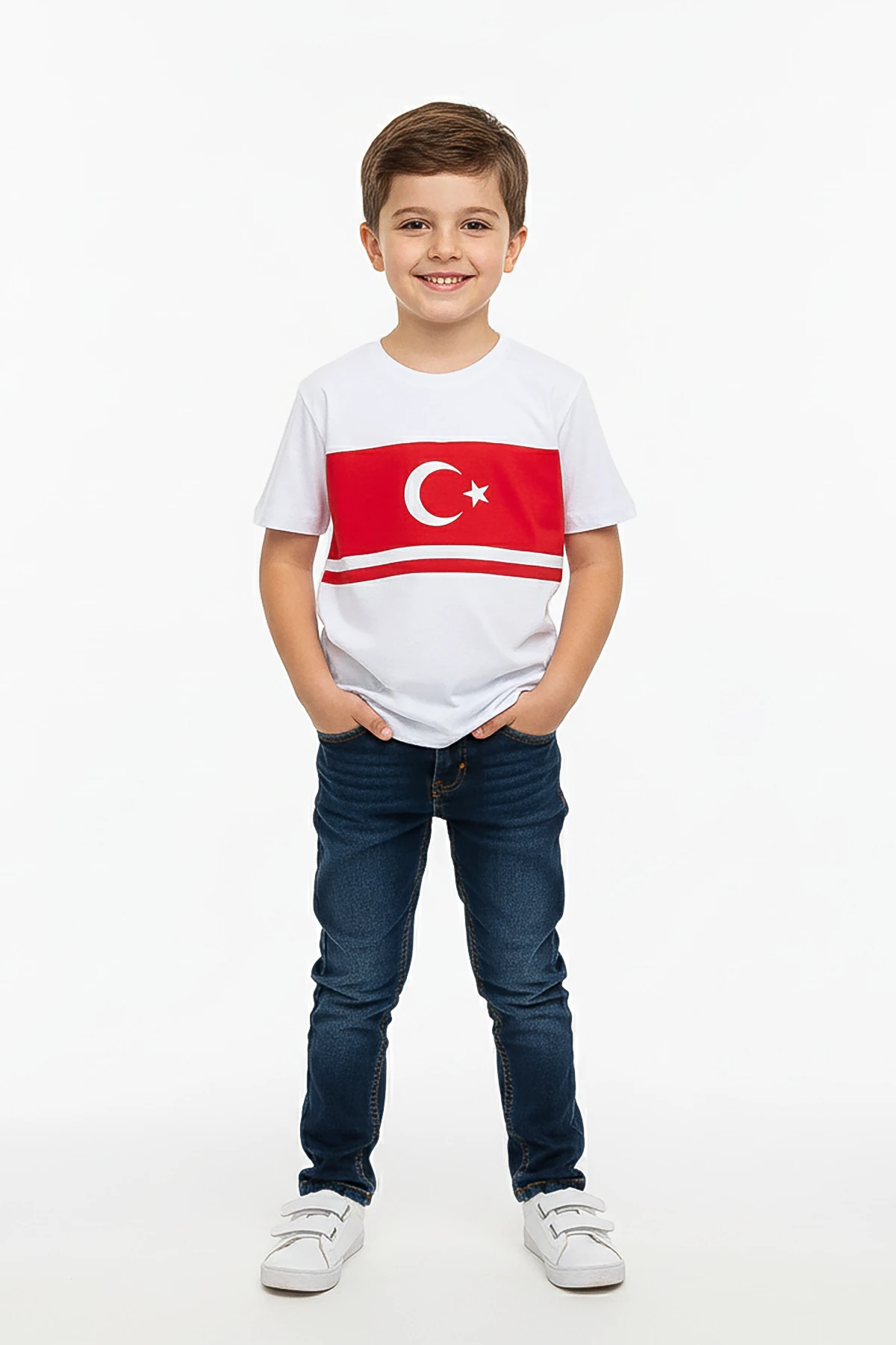 Türk Bayraklı Basic Çocuk Tişört - 26Y 1453