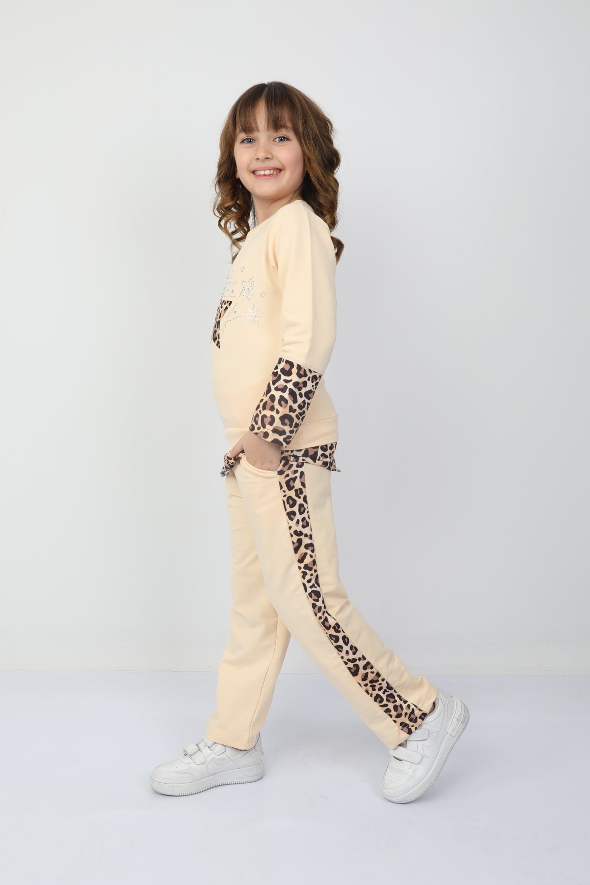 Kız Çocuk Leopar Yıldızlı Takım 37037