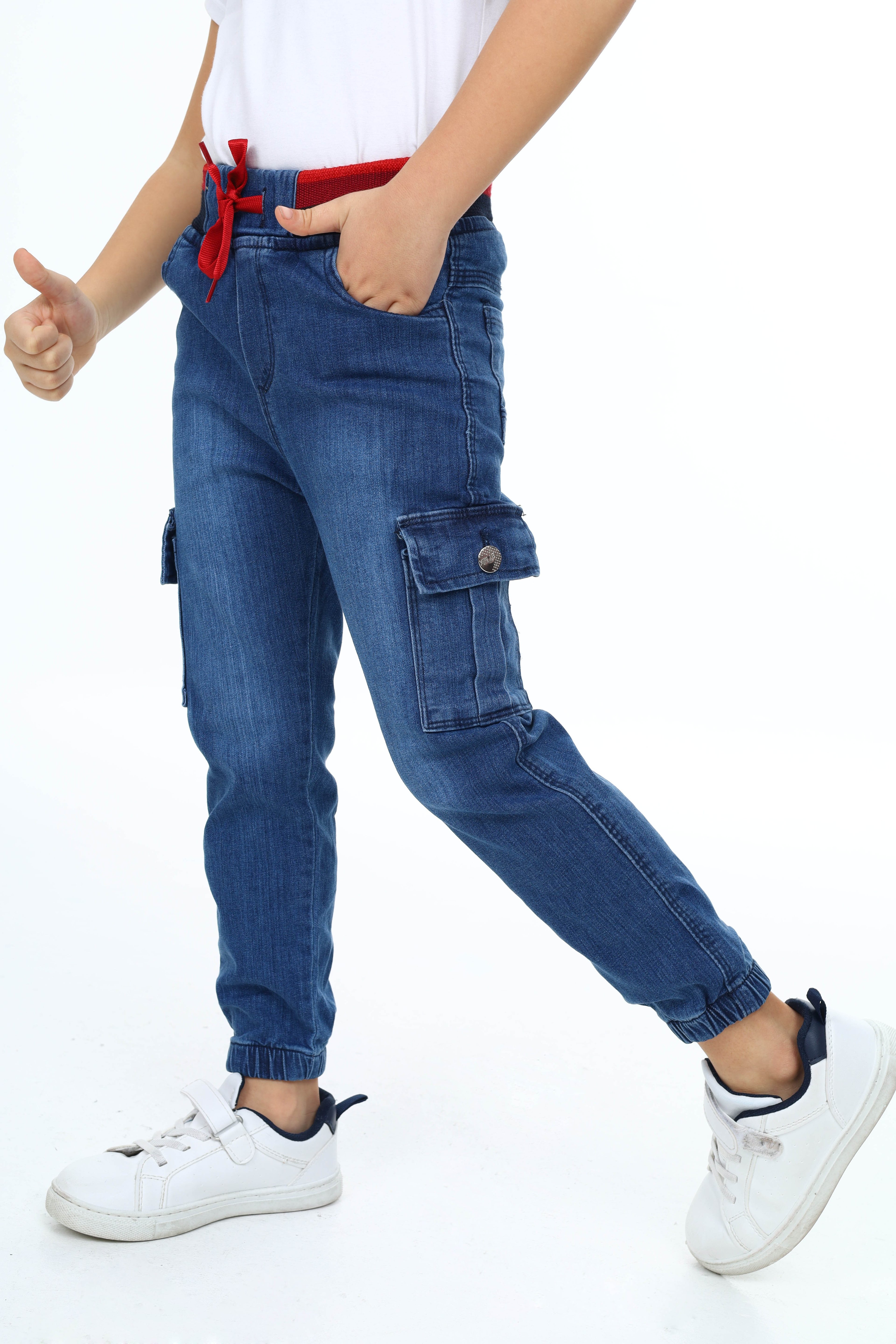 KARGO CEPLİ LACİVERT JEAN 3473