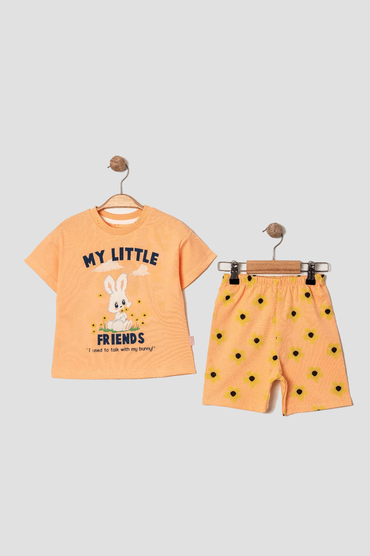 MY LİTTLE TAVŞAN 2 Lİ KIZ ÇOCUK TAKIM 4857 - Turuncu
