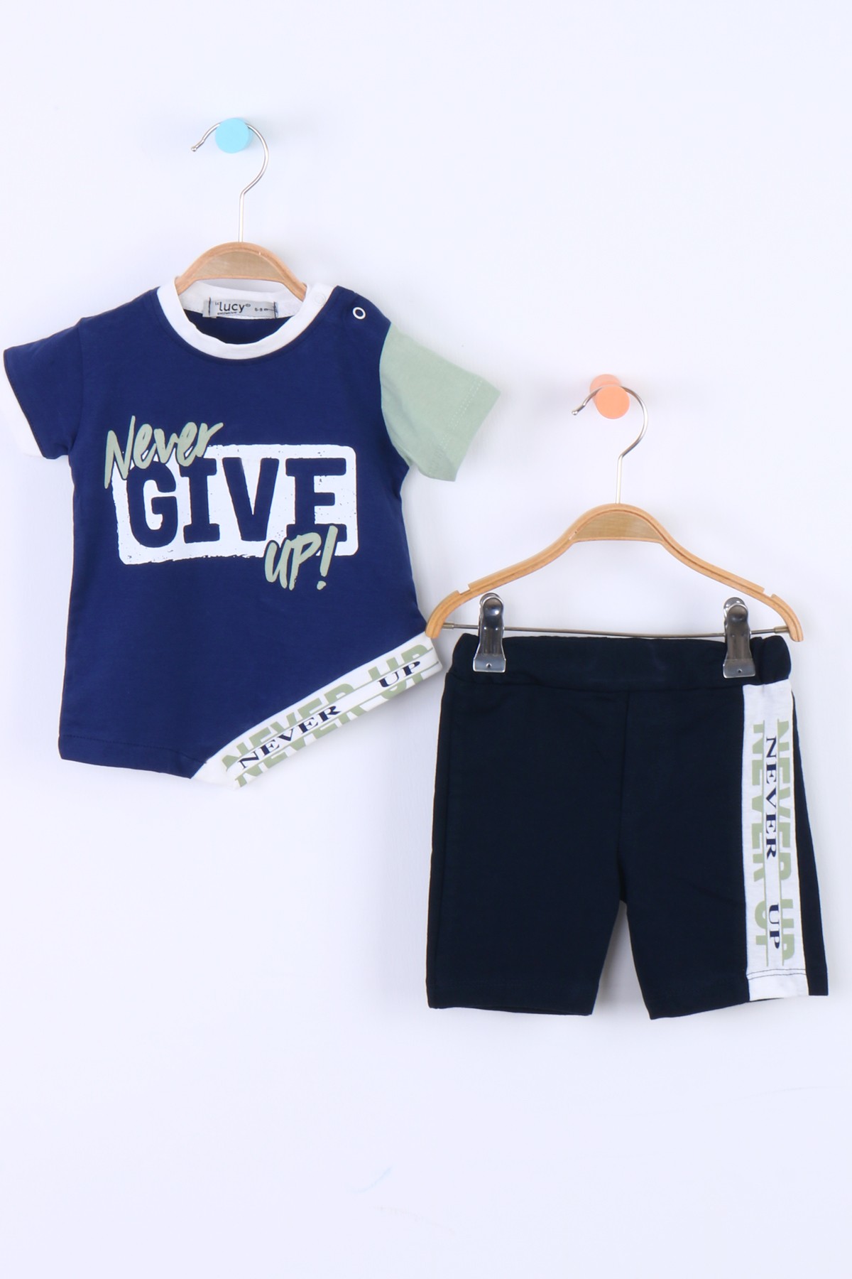 NEVER GİVE UP BASKILI TAKIM ECCK-TKM-LCYY-1501 - Lacivert