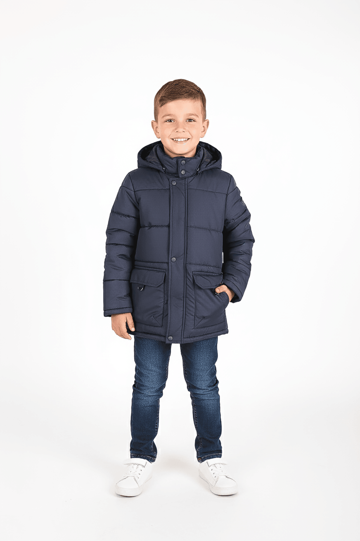 Çocuk İçi Polarlı Şişme Mont - 26K 5358 - Lacivert