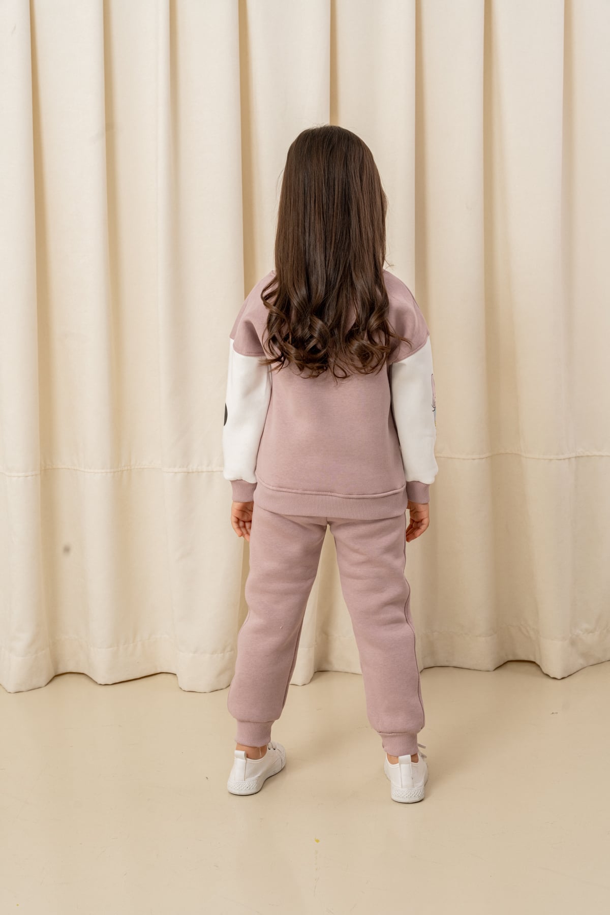 Kız Çocuk Taşlı Kalp Daisy Şardonlu 2'li Takım - 6307/6308