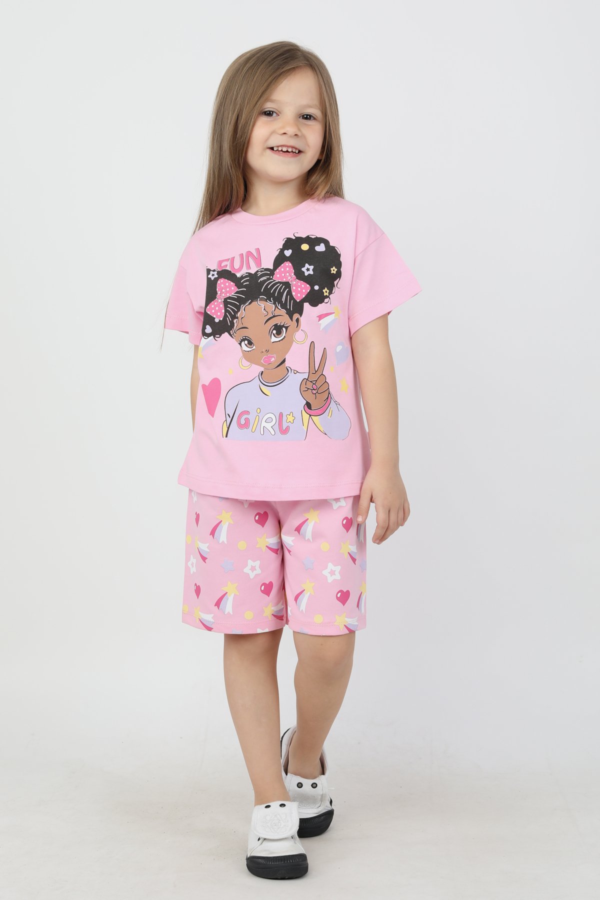FUN GİRL 2 Lİ KIZ ÇOCUK TAKIM 4869 - Pembe