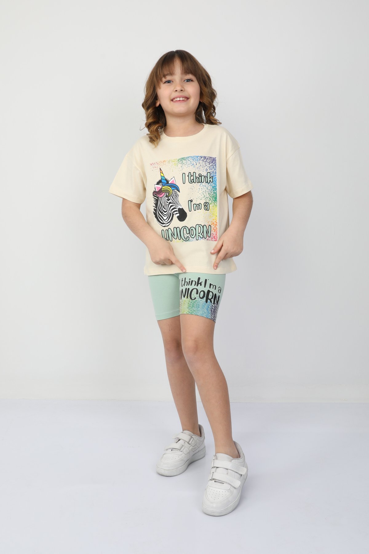 I Thing Unicorn Baskılı Kız Çocuk Takım 6534