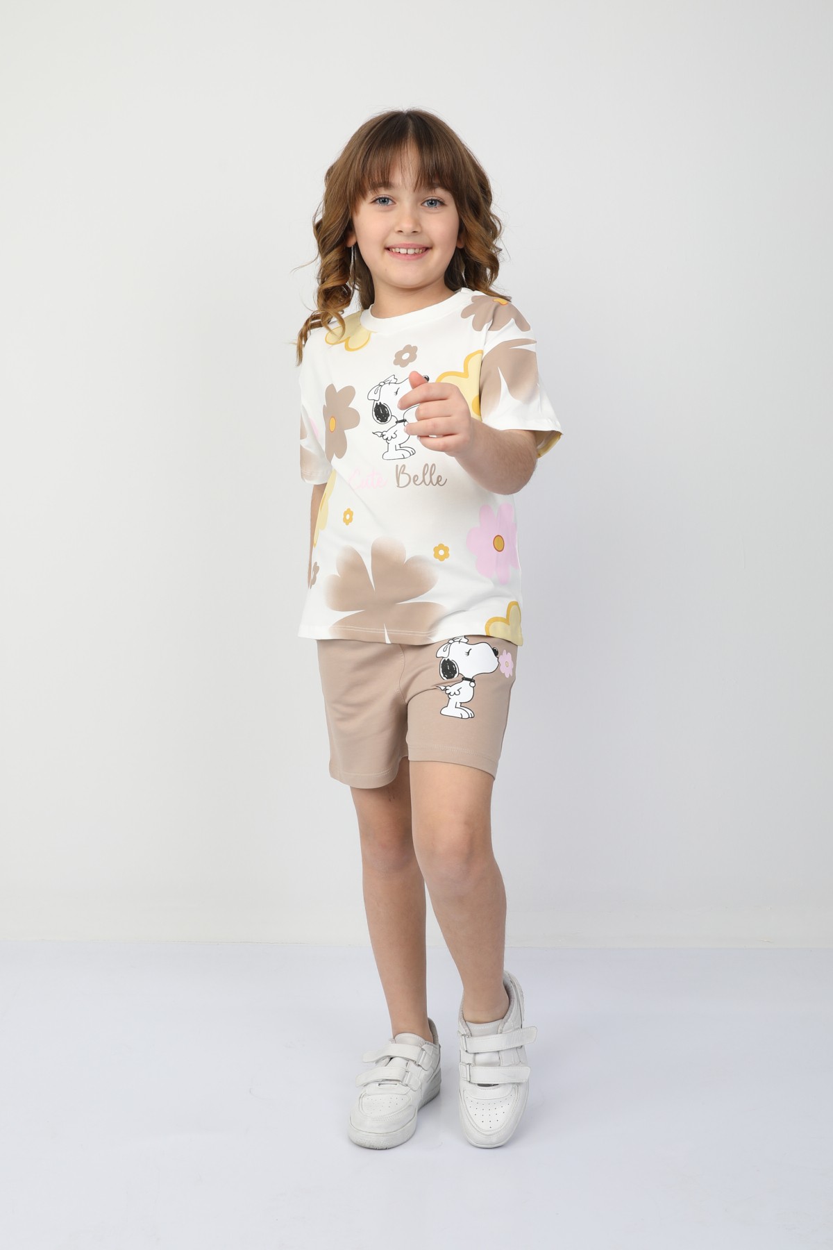 Cute Belle Baskılı Kız Çocuk Takım 6411