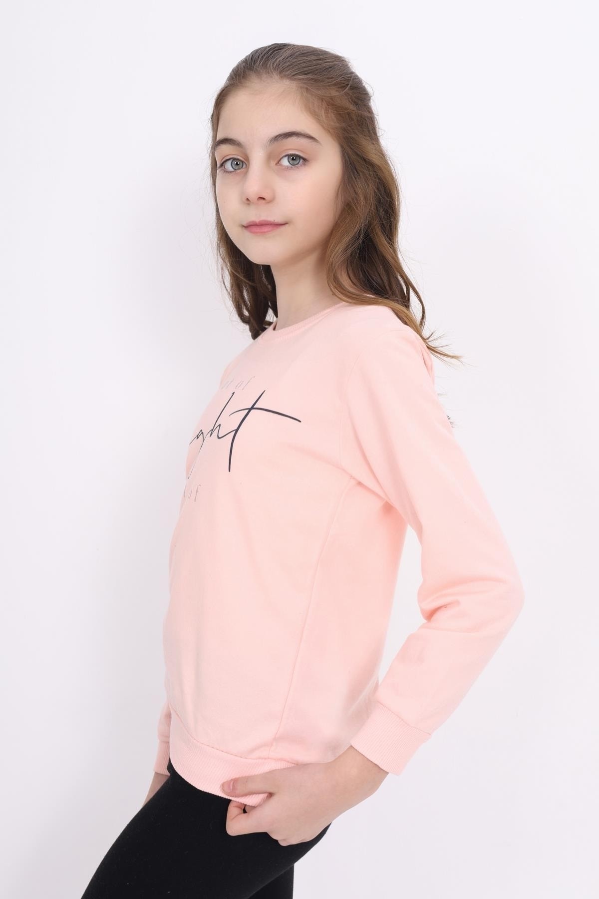 Kız Çocuk Sweatshirt Baskılı - Krem