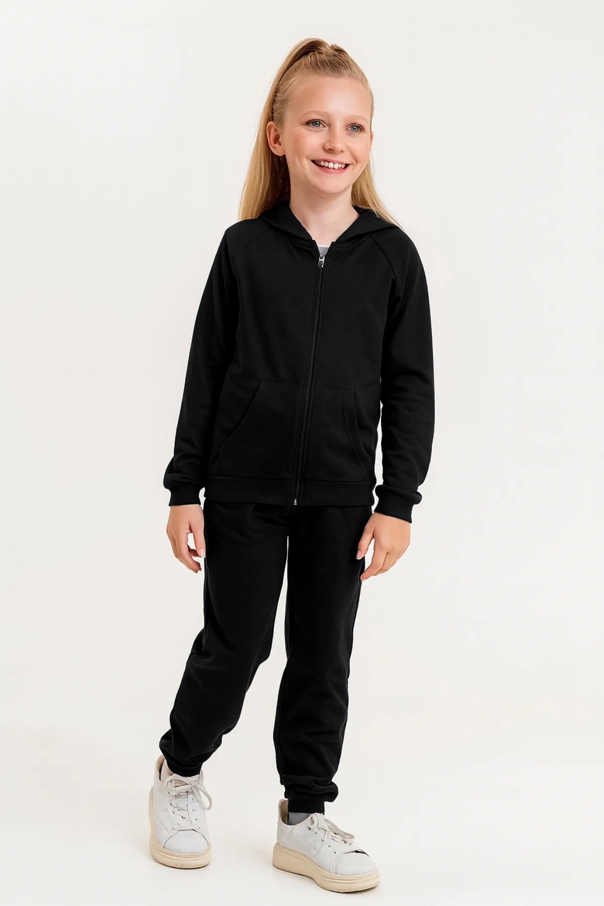 Unisex Çocuk Basic Fermuarlı Kapşonlu Takım - 25002