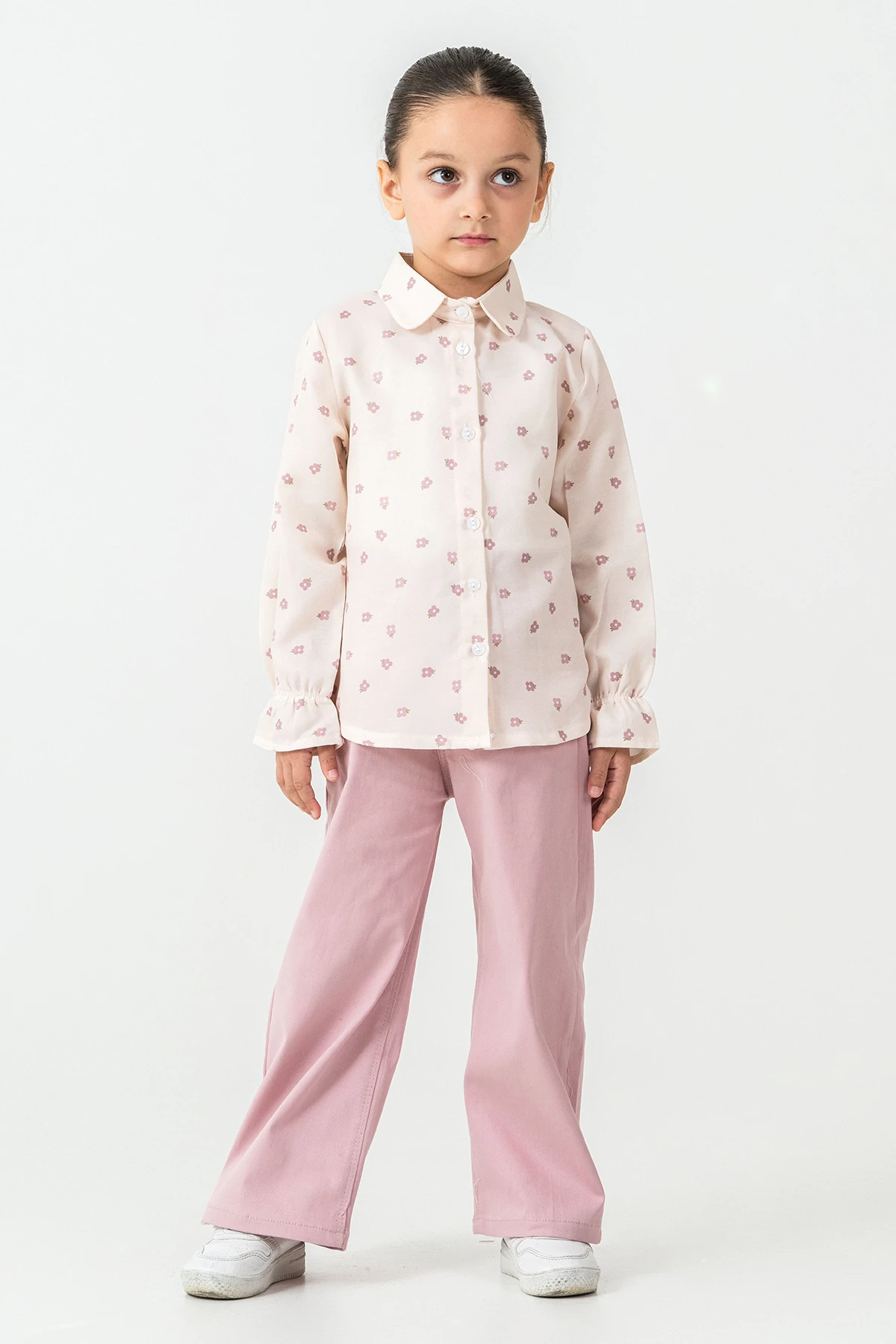 Yakası Bağlamalı Kız Çocuk 3'lü Takım - 26K 4499