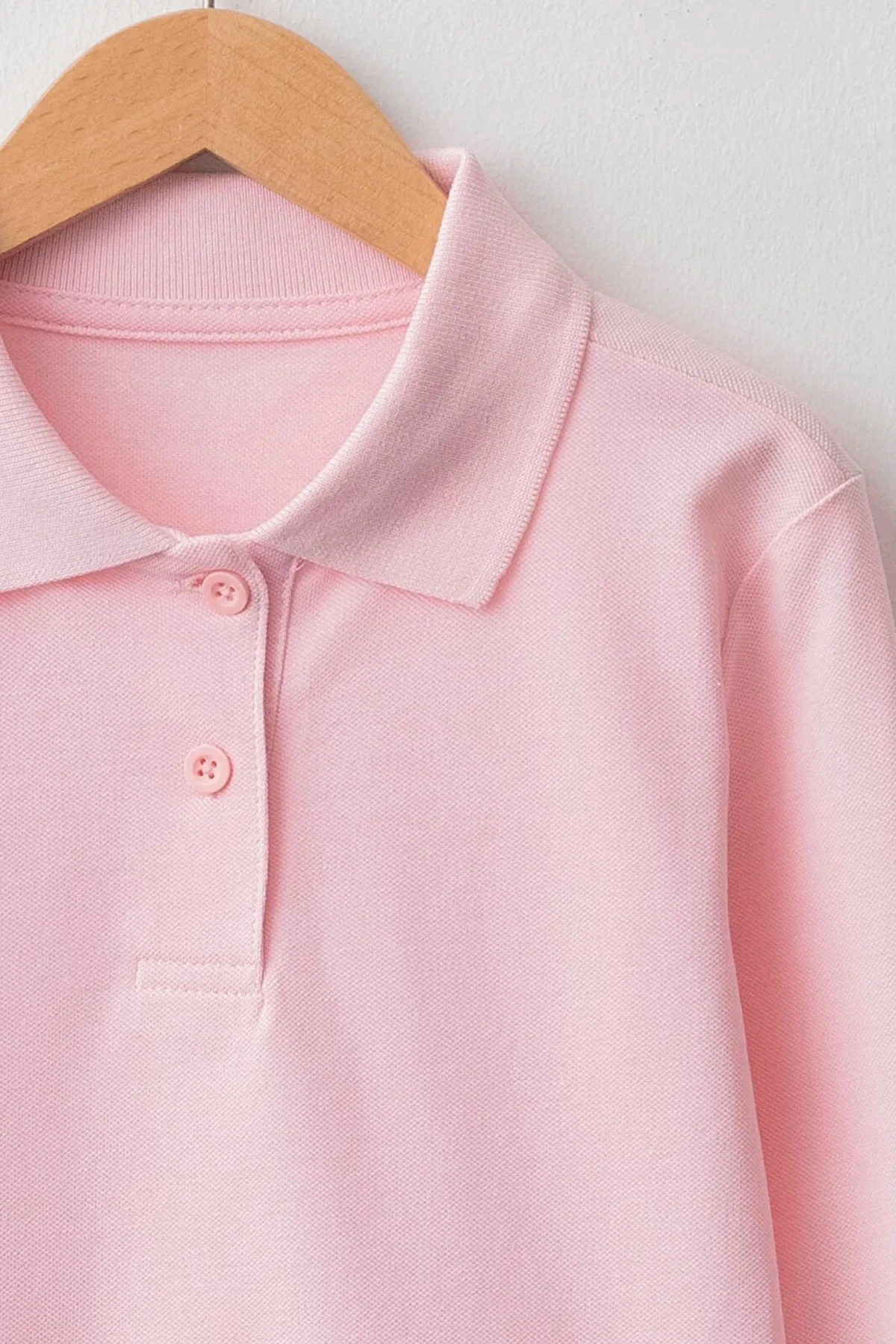 Unisex Uzun Kollu Polo Yaka Pamuklu Okul Tshirt - 2309