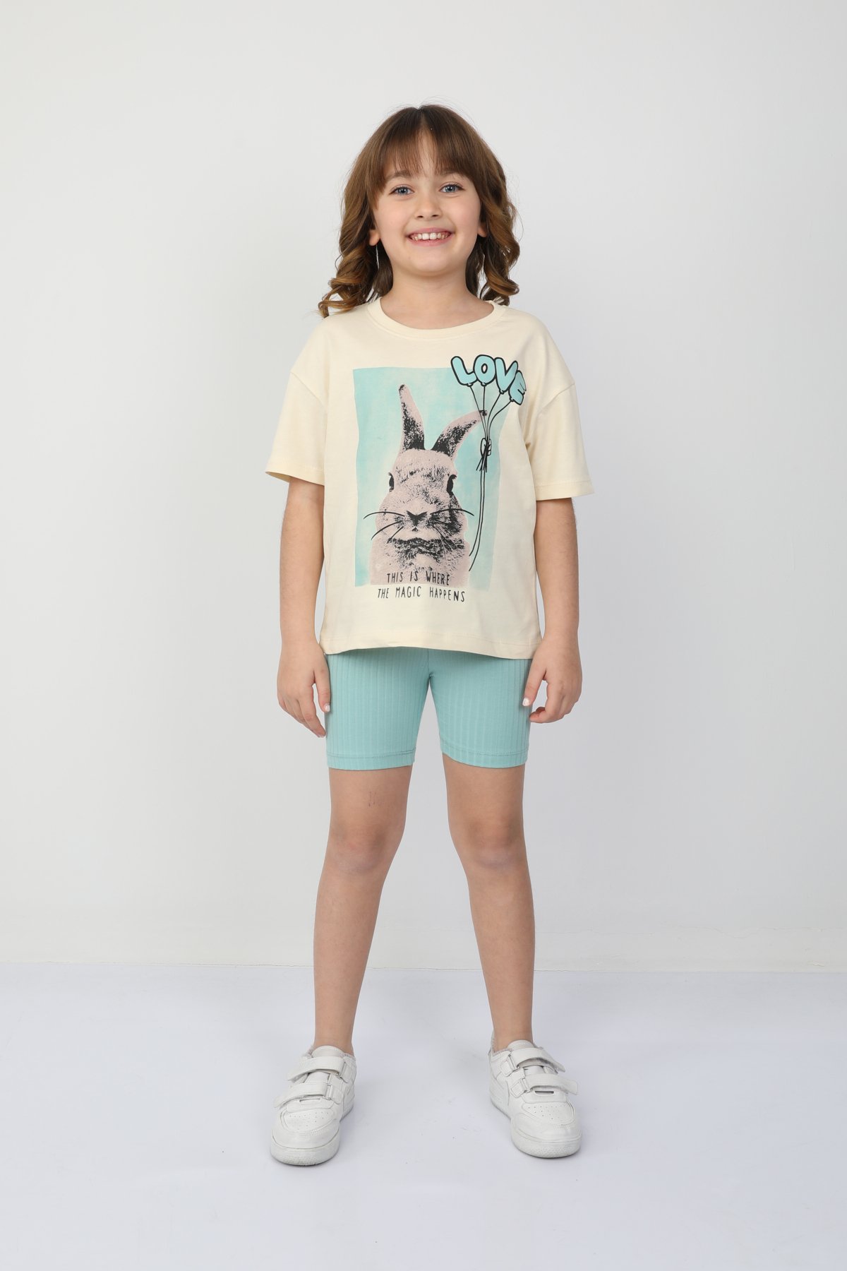 Love Tavşan Baskılı Alt Üst Takım 6485