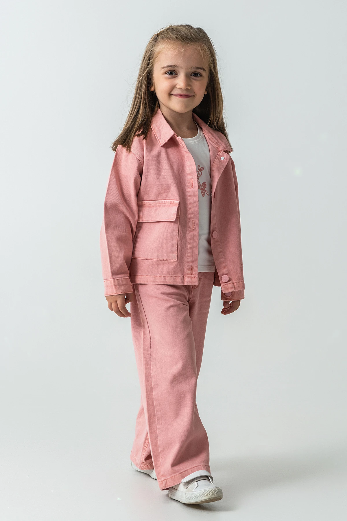 İncili Çiçek Nakışlı Kız Çocuk 3'lü Takım - 26K 6367