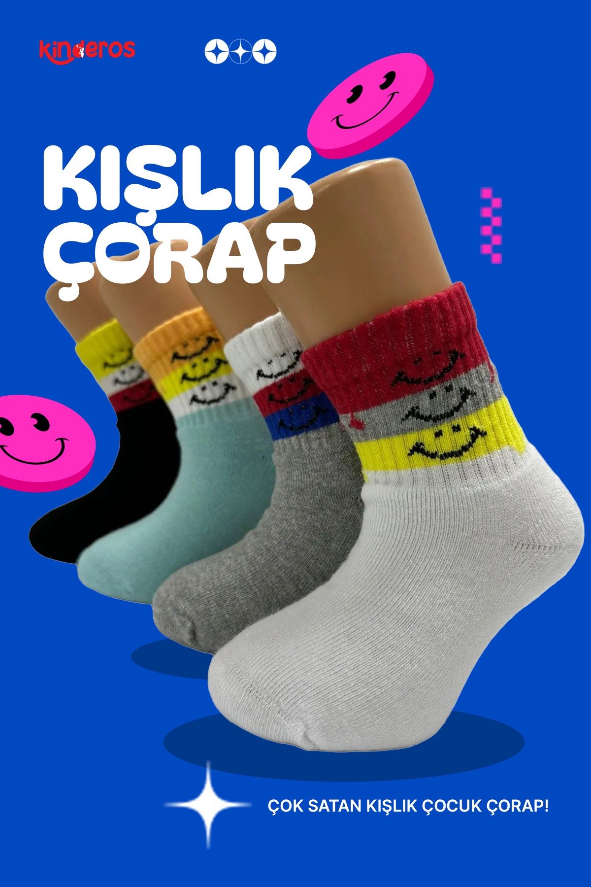 Unisex Çocuk Çorap Kışlık 4 Çift