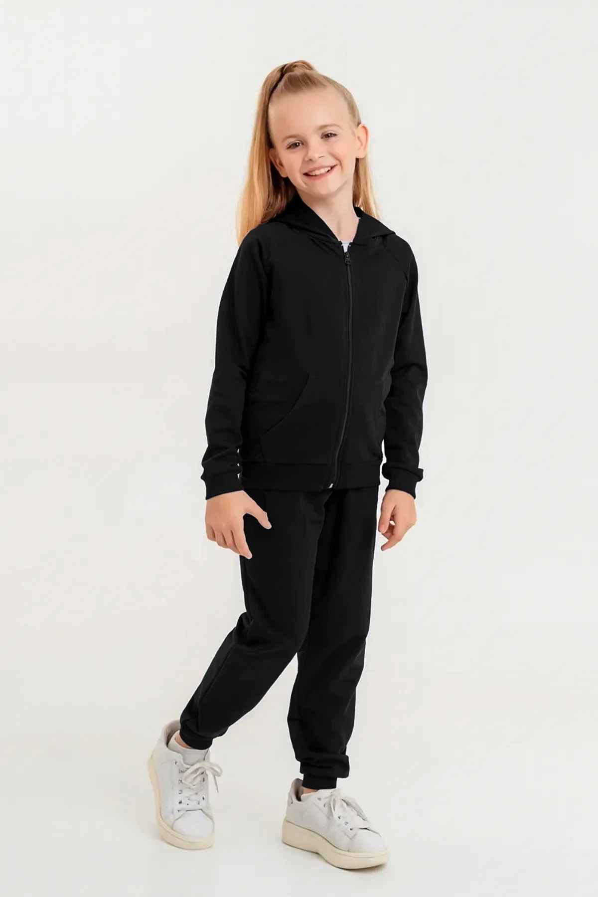 Unisex Çocuk Basic Fermuarlı Kapşonlu Takım - 25002