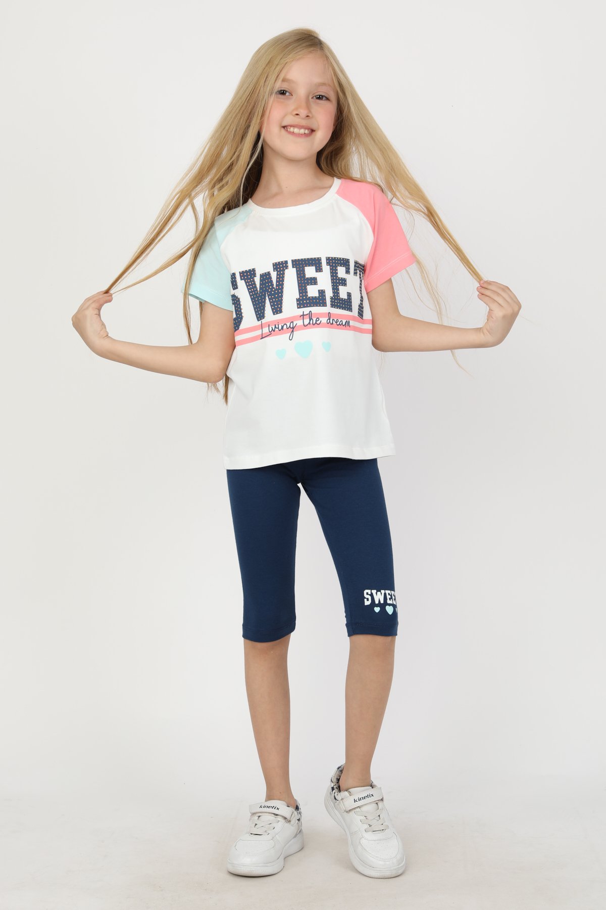 SWEET BASKILI REGLAN KOL TAYTLI GÜNLÜK TAKIM - 23400