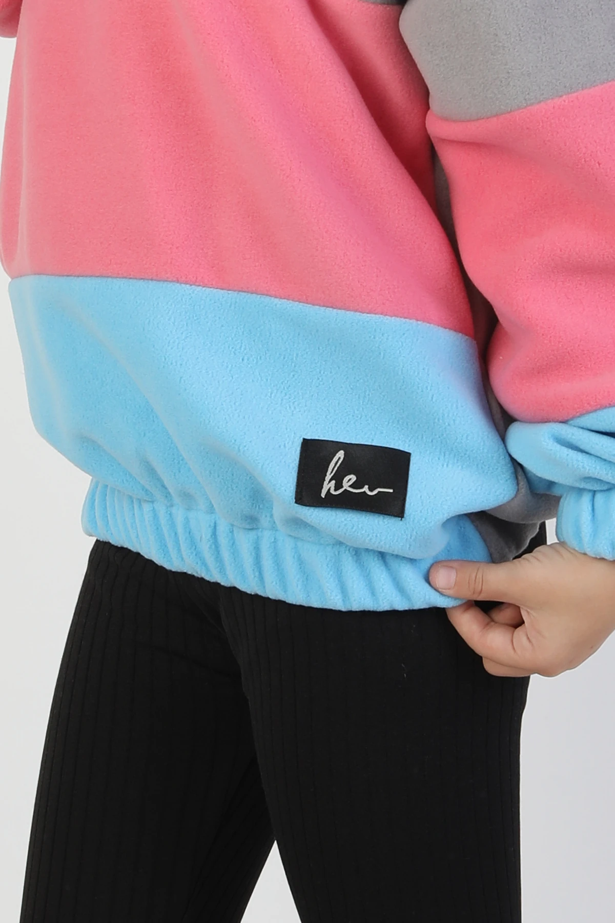 Kapüşonlu Lastikli Çocuk Polar Sweatshirt - 26K 4491