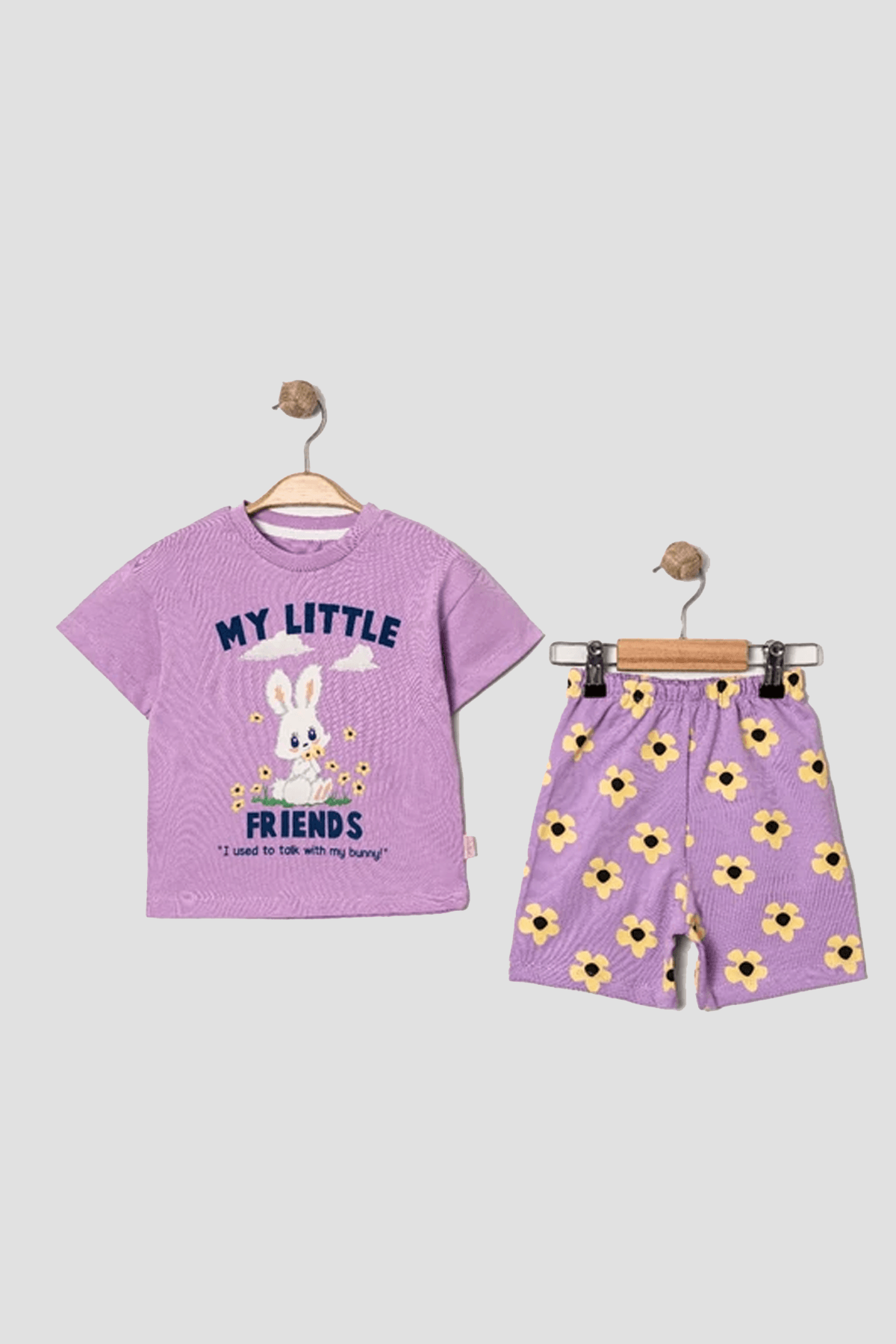MY LİTTLE TAVŞAN 2 Lİ KIZ ÇOCUK TAKIM 4857 - Lila