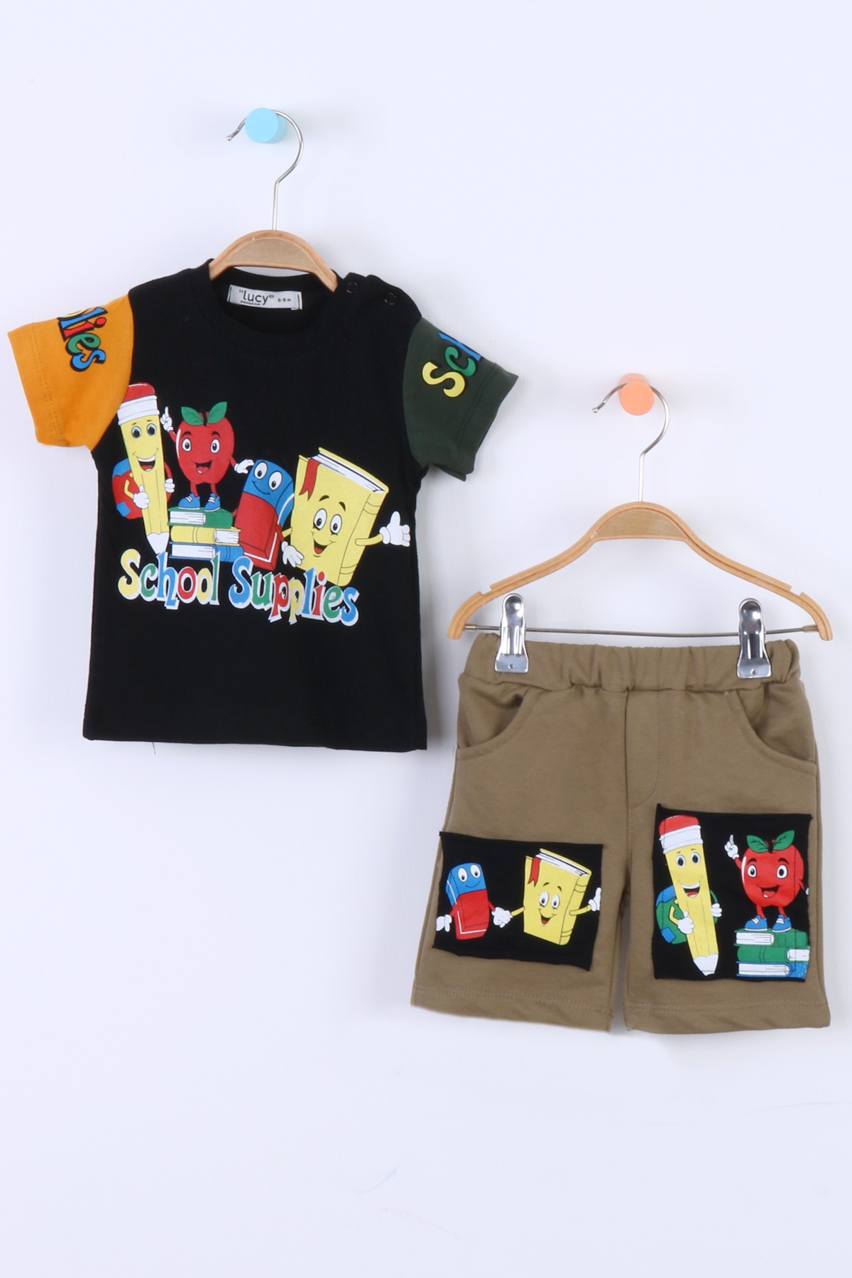 SCHOOL SUPPLİES BASKILI TAKIM ECCK-TKM-LCY-1471 - Siyah