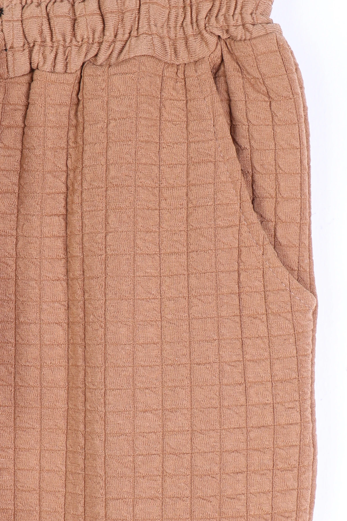 Kareli Bol Paça Yüksek Bel Kız Çocuk Pantolon - 26K 1643