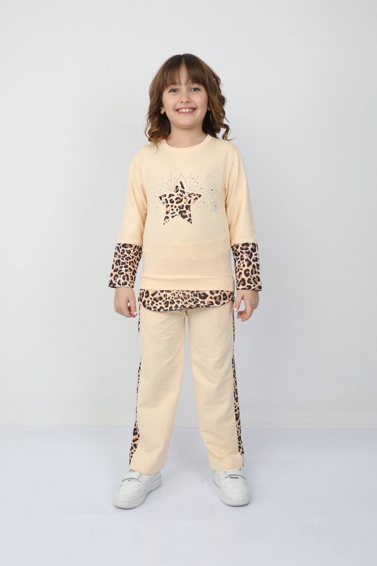 Kız Çocuk Leopar Yıldızlı Takım 37037