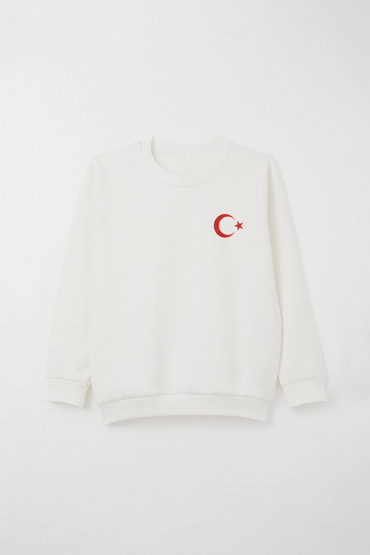 Türk Bayrak Baskılı Kalın Çocuk Sweatshirt - 26K 1627