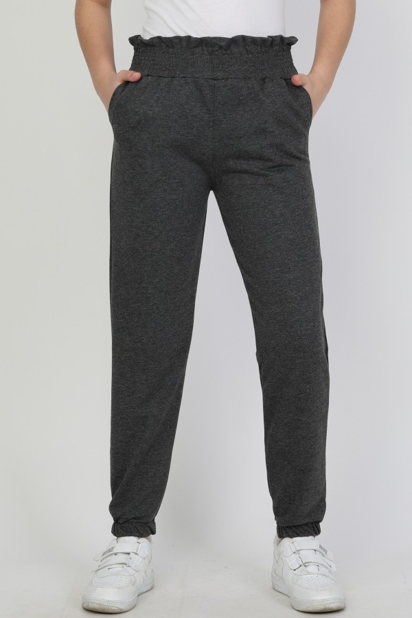 Bel Paça Lastikli Unisex Çocuk Düz Renk Eşofman Altı 0012-0011