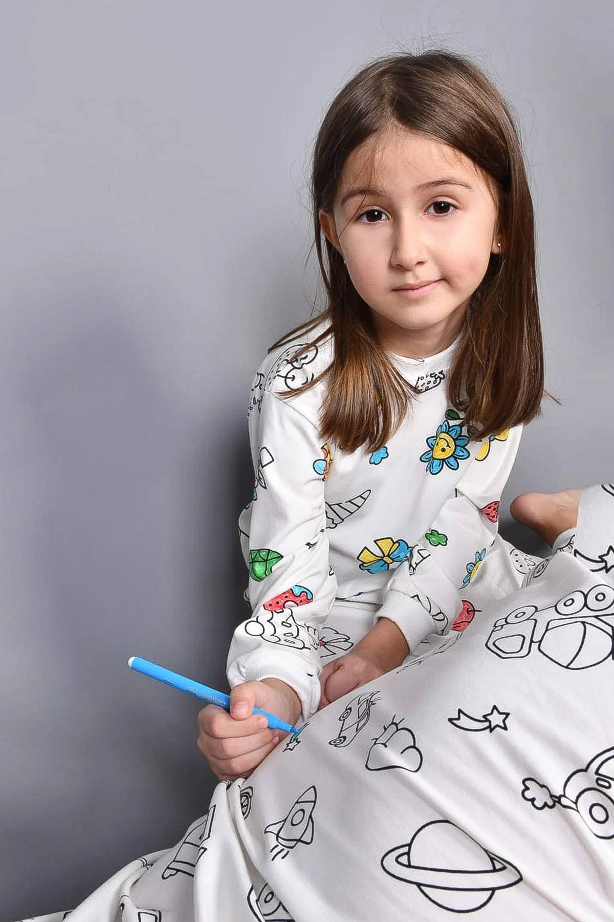 Boyanabilir Uzun Kollu Çocuk Pijama Takımı - 26K 3090