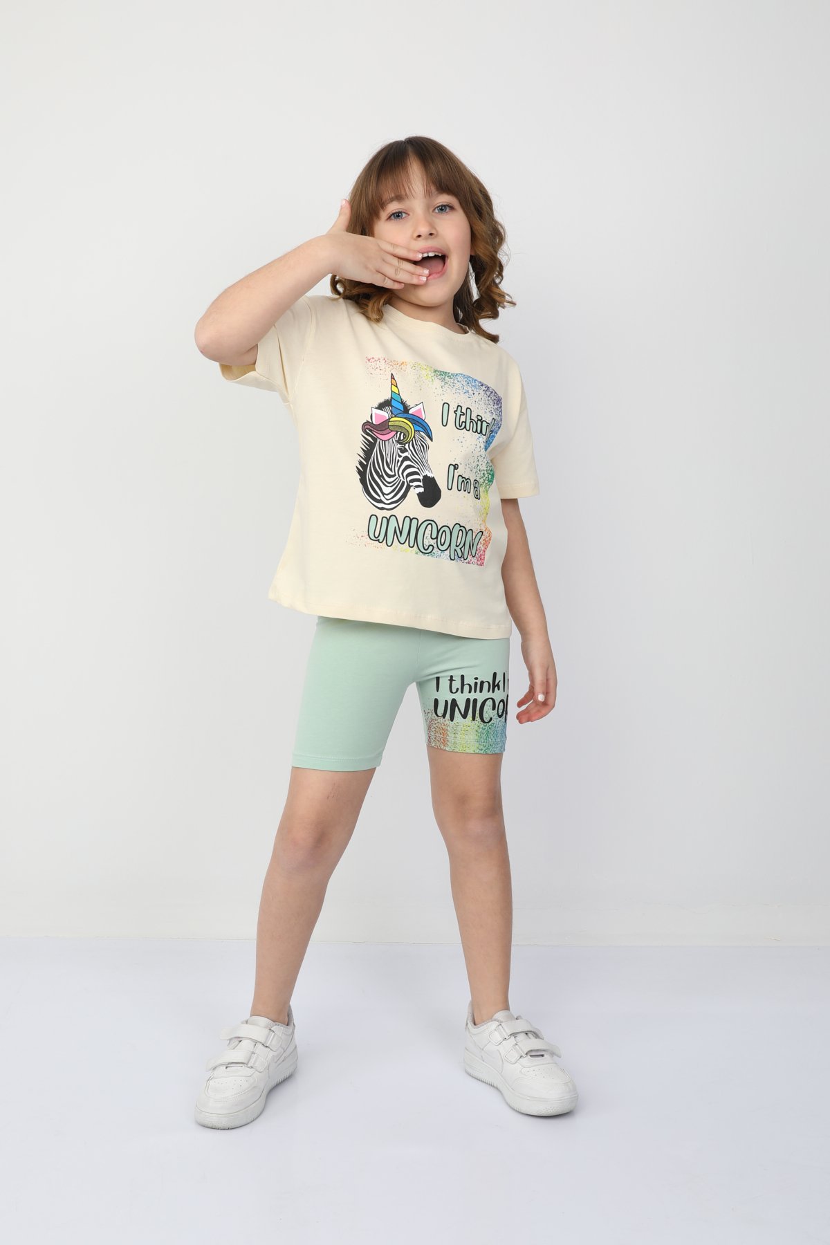 I Thing Unicorn Baskılı Kız Çocuk Takım 6534