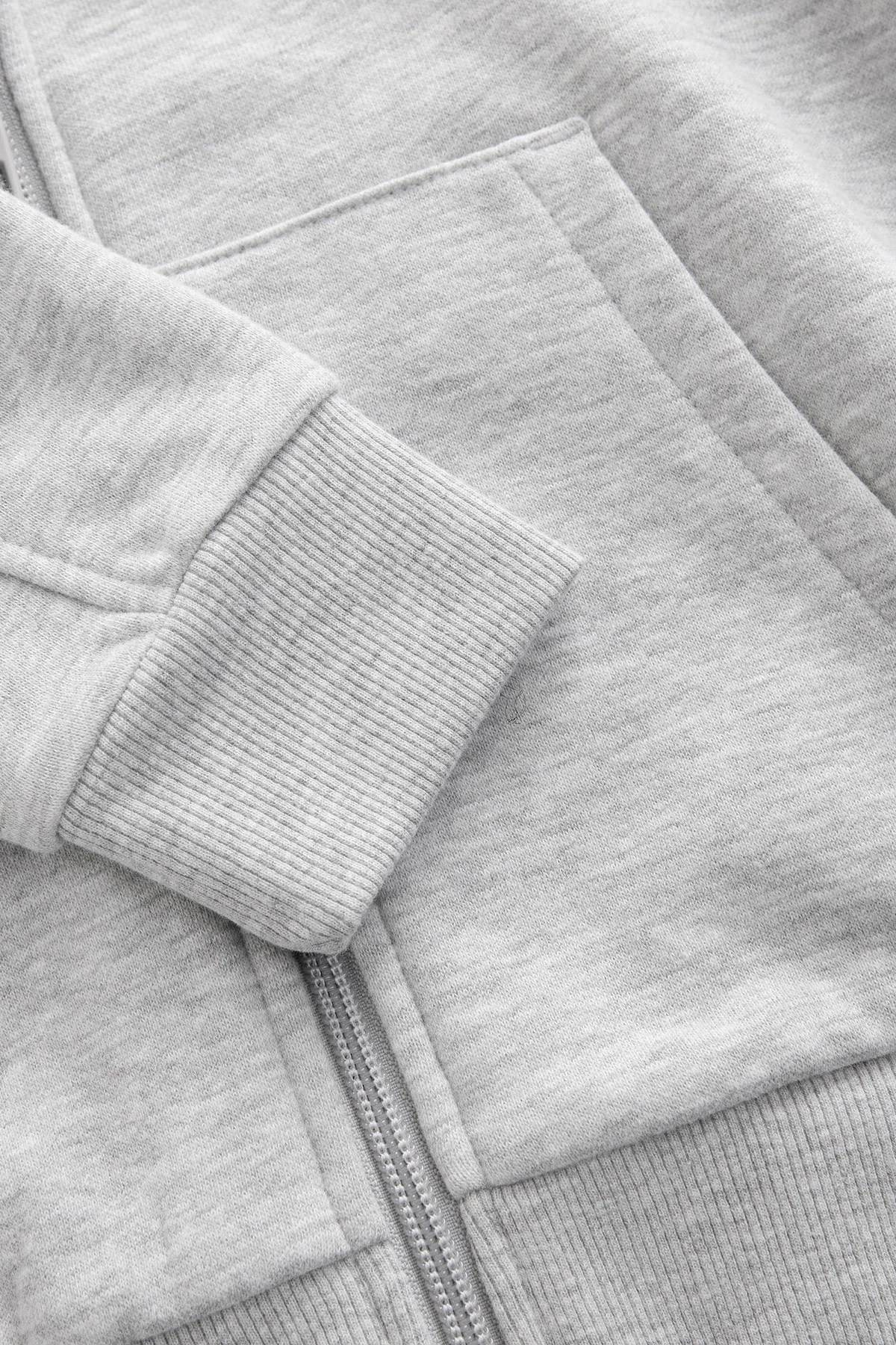 Basic Düz Kapüşonlu Fermuarlı Çocuk Sweatshirt - 2544