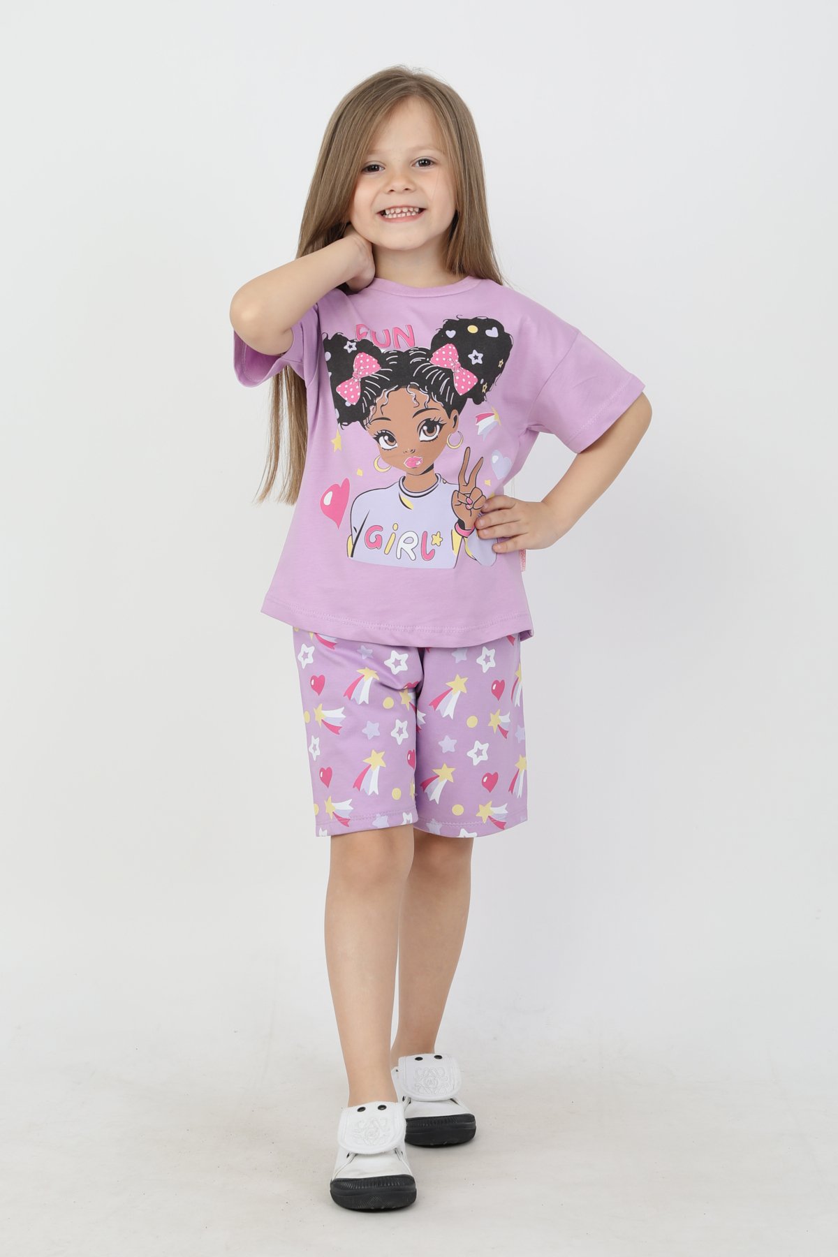 FUN GİRL 2 Lİ KIZ ÇOCUK TAKIM 4869 - Lila