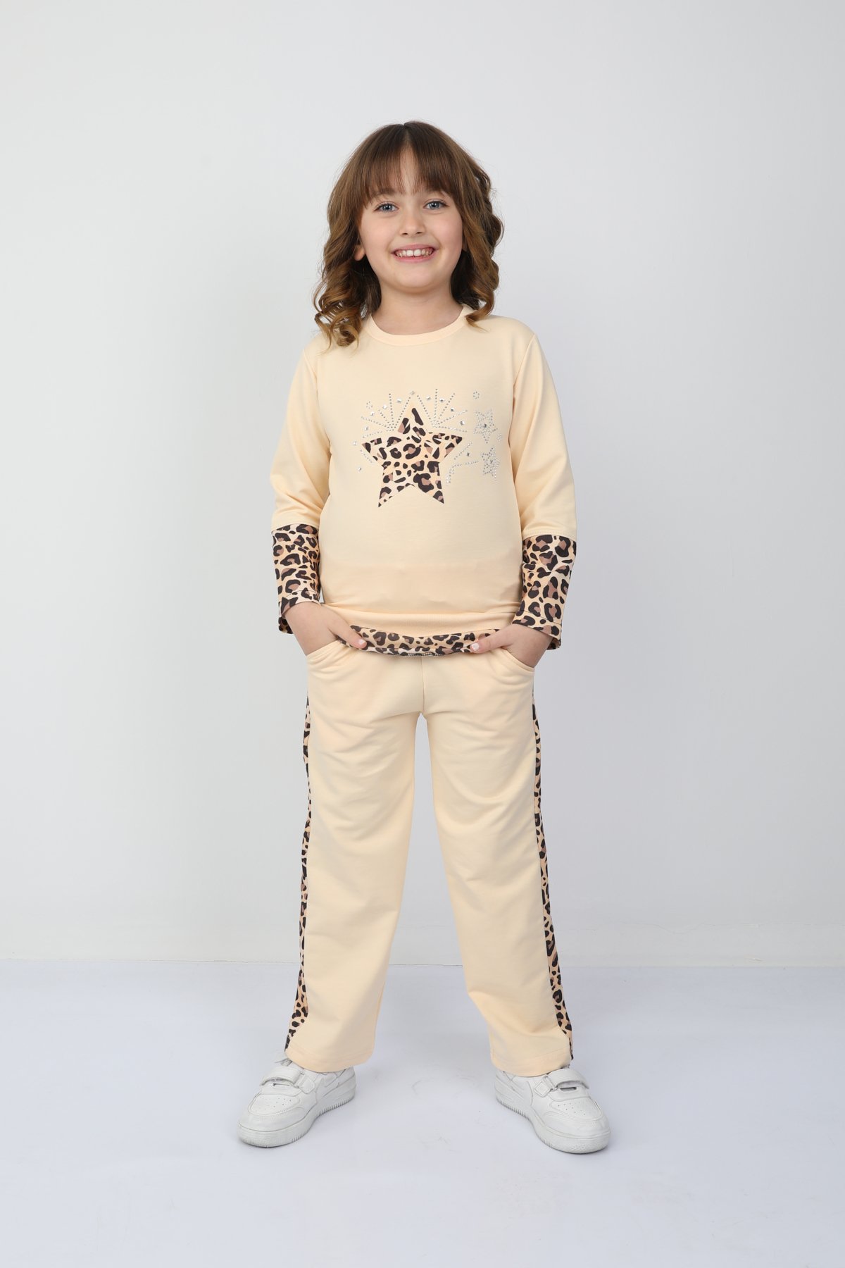 Kız Çocuk Leopar Yıldızlı Takım 37037