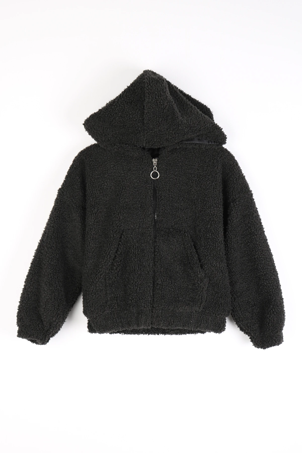 Kapüşonlu Kız Çocuk Pelüş Mont - 26K 6309