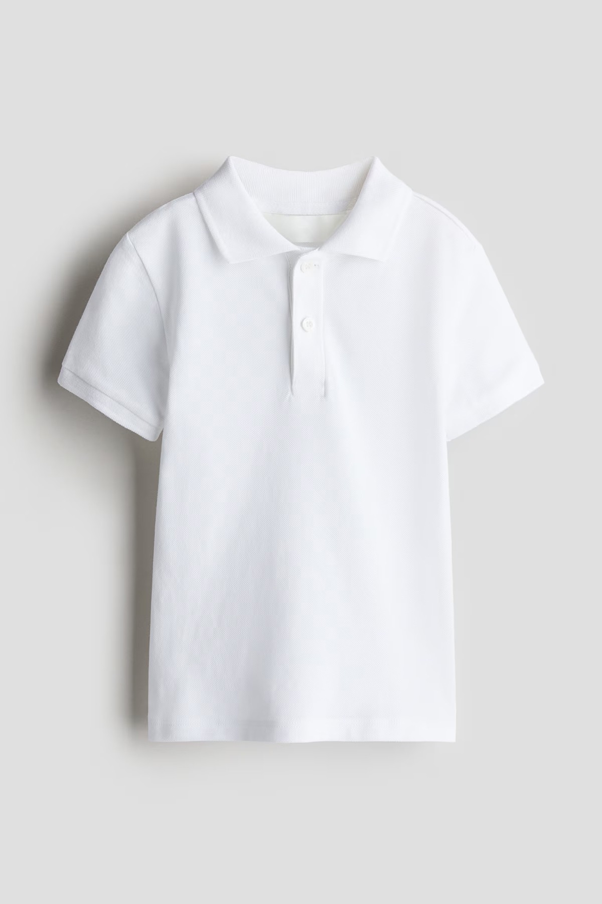 Unisex Polo Yaka Pamuklu Okul Tshirt - 2308 - Beyaz