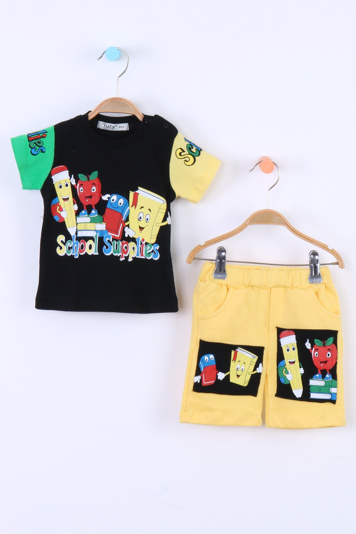 SCHOOL SUPPLİES BASKILI TAKIM ECCK-TKM-LCY-1471 - Sarı