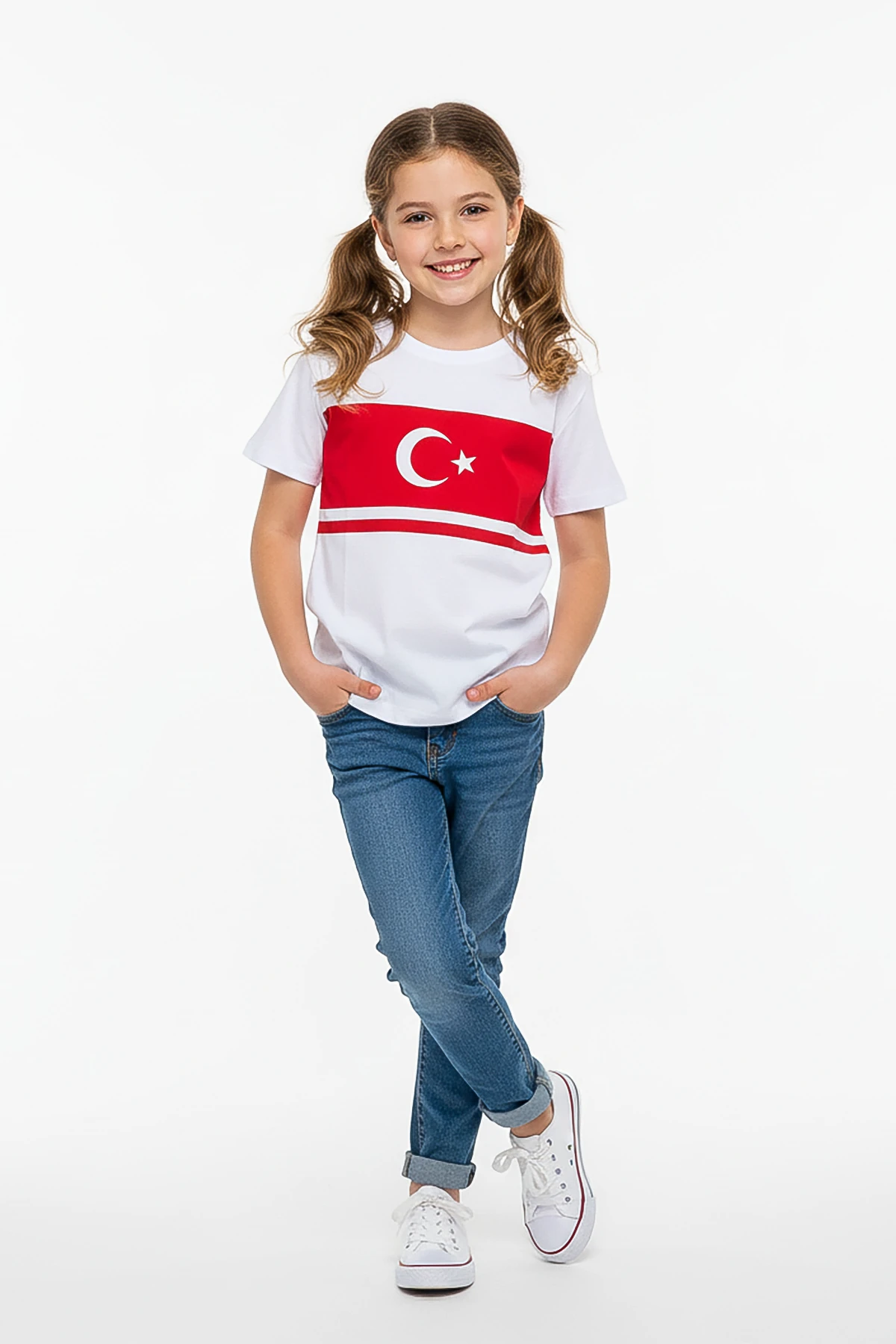Türk Bayraklı Basic Çocuk Tişört - 26Y 1453